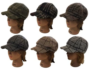 Damas Moda Periódico Caxista Vintage Mujeres Cuadros Liso Moda Algodón Sombrero Gorra - Imagen 1 de 11