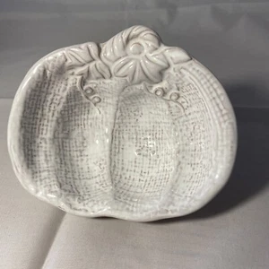 MUD PIE Pottery Small Pumpkin Shaped Dipping Dish Bowl Trinket Dish - Picture 1 of 6