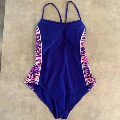 Traje de baño Catalina One Piece tazas acolchadas rosa púrpura estampado animal L/G (12-14) Foto 1 de 4