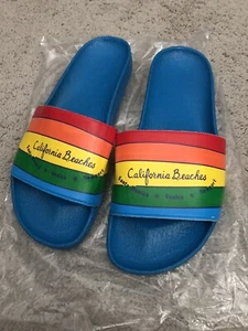 CALIFORNIA BEACHES SANTA MONICA VENICE NEWPORT COLORS SANDALS SLIPPERS SHOES 10 - Picture 1 of 6