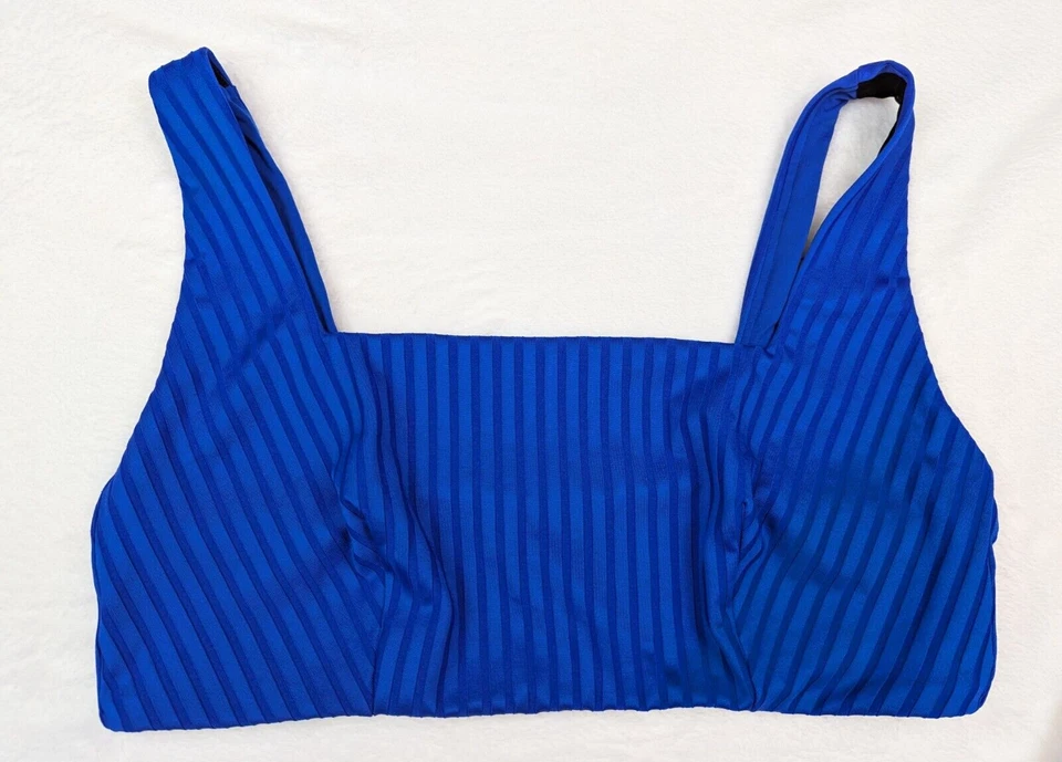 Tankini recortado azul sobre rayas azules natación 3293 diseño ASOS talla 14 Foto 1 de 3