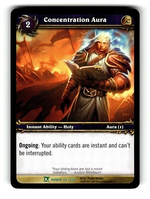 World of Warcraft TCG Fields of Honor Trading Card Concentration Aura #42 - Image 1 of 4
