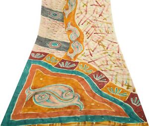 Sushila Vintage Multi-Color Antique Saree Pure Georgette Printed Craft Fabric