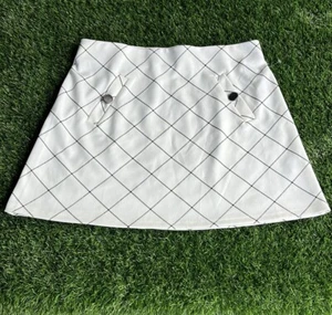 Messini Black Ivory Mini Skirt Size Medium  - Picture 1 of 8