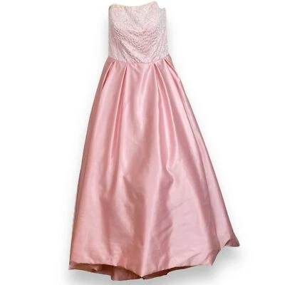 Sherri Hill Beaded Dress Prom Light Pink Strapless Size 12 Formal Full Skirt - Image 1 of 4