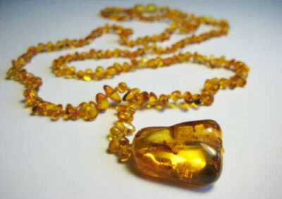 Genuino Hermoso Collar Miel Ámbar Báltico 27.5 pulgadas!!! Foto 1 de 2