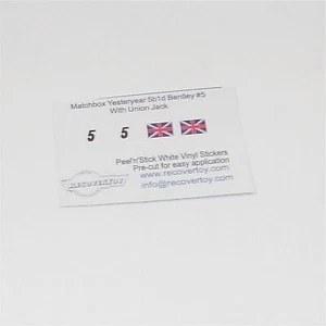 Matchbox Yesteryear 5 b1 1929 Bentley 4.5L RN5 & Flags Stickers - Picture 1 of 3
