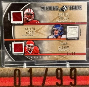 2012 SPx Russell Wilson, Kellen Moore, Case Keenum RC Relics /99  - Picture 1 of 1