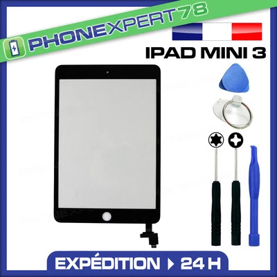 SANS MARQUE ECRAN VITRE TACTILE iPAD MINI 3 NOIR COMPLETE PRÉ ASSEMBLÉES AVEC IC COMPOSANT