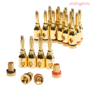 10/8 tlg Bananenstecker vergoldet schraubbar 4mm Lautsprecher Kabel Hifi Stecker - Bild 1 von 11