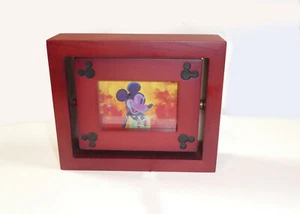 NEW RARE ROTATING 2-way DISNEY Cherry Wood PHOTO FRAME ~Dual photo ~Beautiful!! - Picture 1 of 6