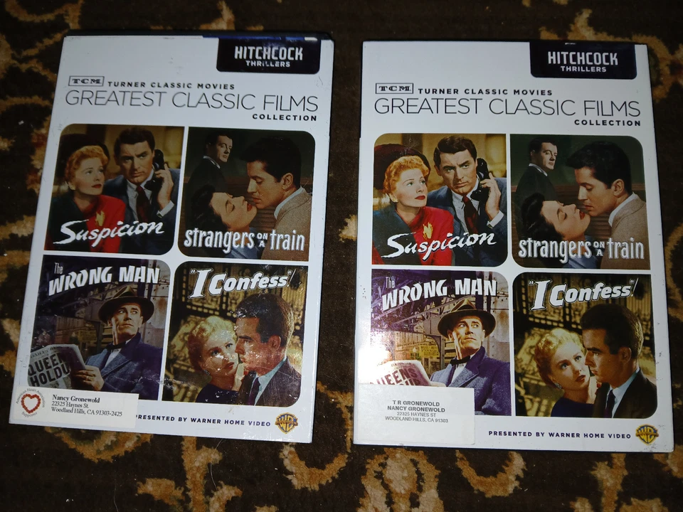 4 TCM Greatest Classic Films: Hitchcock Thrillers (DVD) W/SLIPCOVER — 第 1/1 张图片