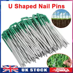More details for 5~50x garden netting pegs stakes staples securing lawn u shaped nail pins uk