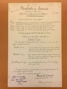 Attestato firmato da Umberto II di Savoia - Picture 1 of 1
