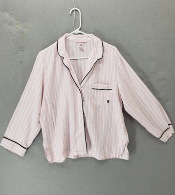Victoria Secret Women Sleepshirt Large Pink Striped Cotton Blend Regular Pajama - Image 1 of 4