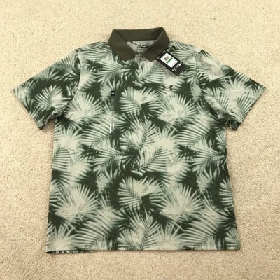 Camisa Polo de Golf Under Armour Para Hombres Grande Estampada Hoja de Palma Verde Matchplay Nueva Foto 1 de 4