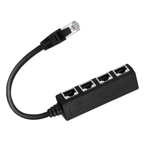 RJ45 Ethernet Splitter Networking Cable Adapter 1 To 4 RJ45 Ethernet Connector - Afbeelding 1 van 8