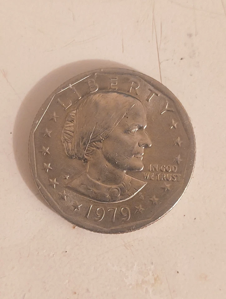 Moneda de $1 Susan B. Anthony 1979-P SBA borde ancho rara Foto 1 de 4