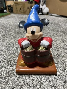Vintage Walt Disney World Fantasia Sorcerers Apprentice Mickey Mouse Vinyl Bank - Picture 1 of 9