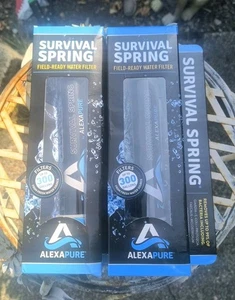Juego de 2 filtros de agua Alexa Pure Survival Spring listos para el campo - Imagen 1 de 4