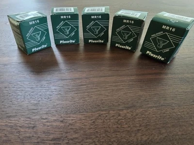 批量 5 件 Plusrite GX5.3 12 伏 20 瓦 MR16 BAB/C 泛水露脸卤素灯泡 — 第 1/3 张图片