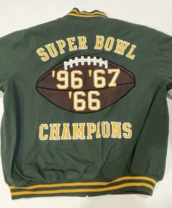 1996 NFL Green Bay Packers Super Bowl Champs Varsity Jacket Large Reversible Vtg - Picture 1 of 15