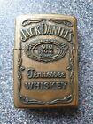 Vintage Brass Zippo Lighter "Jack Daniels Old No.7 Tennessee Whiskey" Made Usa