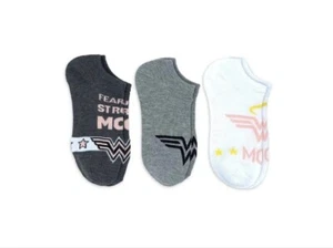 WONDER WOMAN Women's No Show Socks Shoe Size 4-10 • 3-Pairs Mother's Day Mom - Picture 1 of 2