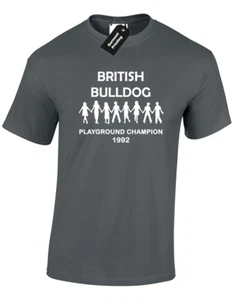 BRITISH BULLDOG MENS T SHIRT SCHOOL CHAMPION NOVELTY HOPSCOTCH PLAY FUN GIFT TEE - Picture 1 of 8