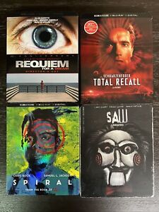 Total Recall Saw Requiem For A Dream Spiral 4K Uhd Lot 4 Slipcovers Like New