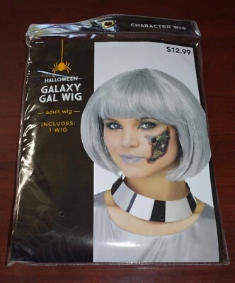 Nuevo Adulto Galaxy Gal Peluca Gris Plateado Bangs Bob Disfraz Vestir Juegos con disfraces Fiesta Foto 1 de 2