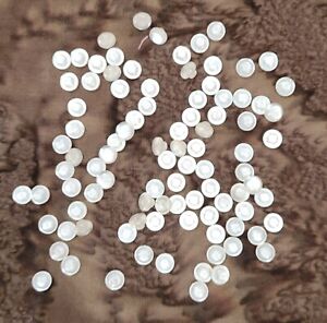 Lot 90 1/4" White Pearl Shank Baby Doll Buttons