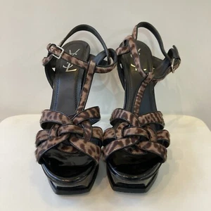 Yves Saint Laurent Tribute Platform Sandals, YSL, Leopard, Sandals, Heels - Picture 1 of 9