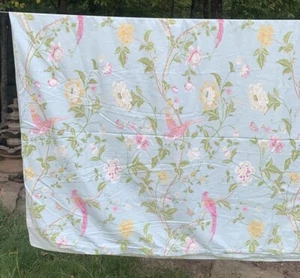 Laura Ashley Summer Palace Pink Birds Floral Duvet Cover 83”L 86”W Cotton - Picture 1 of 6