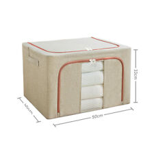 Storage Box Fabric Foldable Zipped With Handle Home Office Organiser Stackable