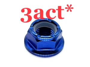 Blue Titanium/Ti M10 x 1.25 Sprocket Flange Lock Nut 6 Point Honda Suzuki Yamaha - Imagen 1 de 3