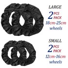 LTG Pram Buggy Push Chair Stroller Wheel Covers Front Rear Back Black Protection