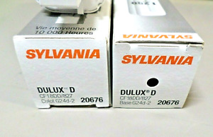 2 - Sylvania CF18DD/827 T4 CFL 2-Pin G24d-2 Base 18 Watt 2 Tube Lamps / Bulbs