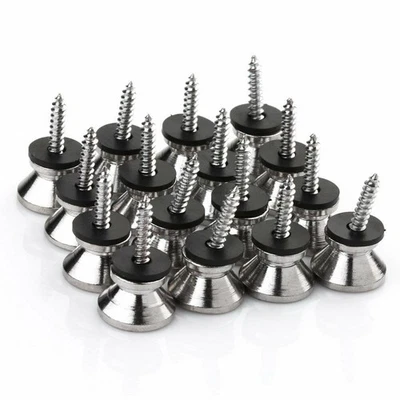 2/4/8/16 Pieces Guitar Bass Chrome Metal End Pin Strap Buttons Cushion Screws A - Image 1 of 4
