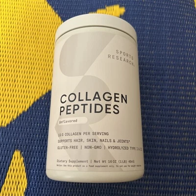 Péptidos de colágeno Sports Research para mujeres y hombres, sin sabor, 16 oz., Foto 1 de 4