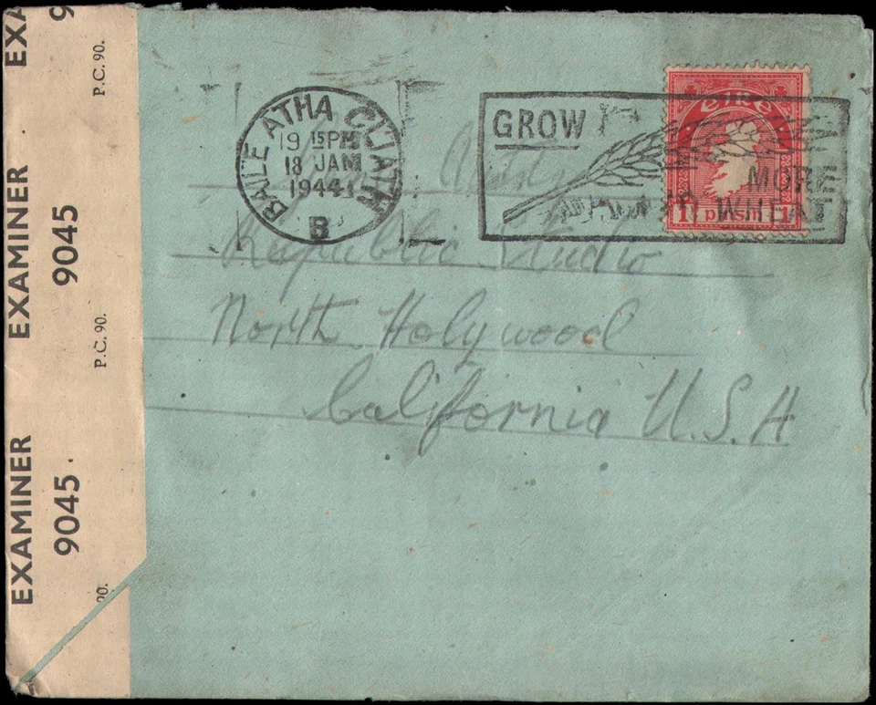 Baile Atha Cliath (Dublín) al actor Gene Autry, Hollywood CA, 1944, censurado Foto 1 de 1