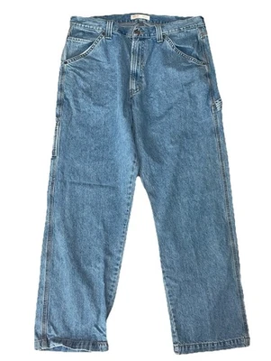 Levi Strauss Signature Carpenter Jeans Men’s 38X32 Blue Denim Y2K Baggy Skater - Image 1 of 4