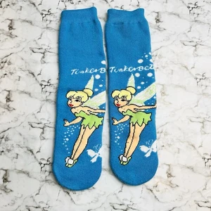 Disney Tinker Bell Thermal Knee-High Socks – Blue Long Warm Socks One Size - Picture 1 of 5
