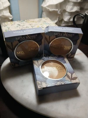 Lote de 3 pó compacto de maquiagem profissional Miss Rose 05 leitura sem crueldade - Imagem 1 de 2