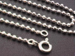 925 Sterling Silver 2 mm Cut Ball /Bead Chains. 16"/40 cm-20"/50 cm, 5 - 6 grams - Picture 1 of 2