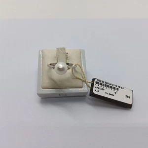 ARMONIE ANELLO CON PERLA E DIAMANTI ORO BIANCO 18KT 750 BR 0.06 P. 8-8,5 (0538) - Imagen 1 de 11