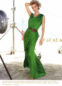 2010 Escada Peter Lindbergh Eva Herzigova in green fashion 1-page MAGAZINE AD - Picture 1 of 1