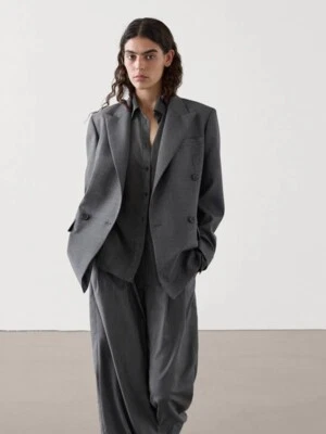 Massimo Dutti Women's Double-breasted Blazer Coat - Image 1 of 4