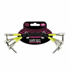 Cable de conexión de ángulo plano/ángulo plano Ernie Ball de 6" paquete de 3 negro P06059 - Imagen 1 de 1