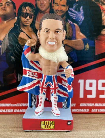 THE BRITISH BULLDOG Davey Boy Smith WWE WWF Wrestling Legend 4” Bobblehead #/720 Cover